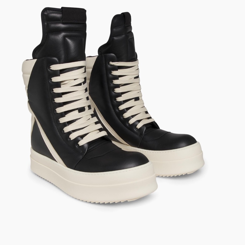 Rick Owens
Mega Geobasket Leather High-Top Sneakers